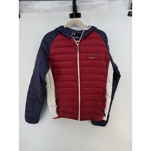 Scandinavian Explorer mens M packable Jacket Full Zip Puffer Red blue white down